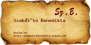 Szakáts Benedikta névjegykártya
